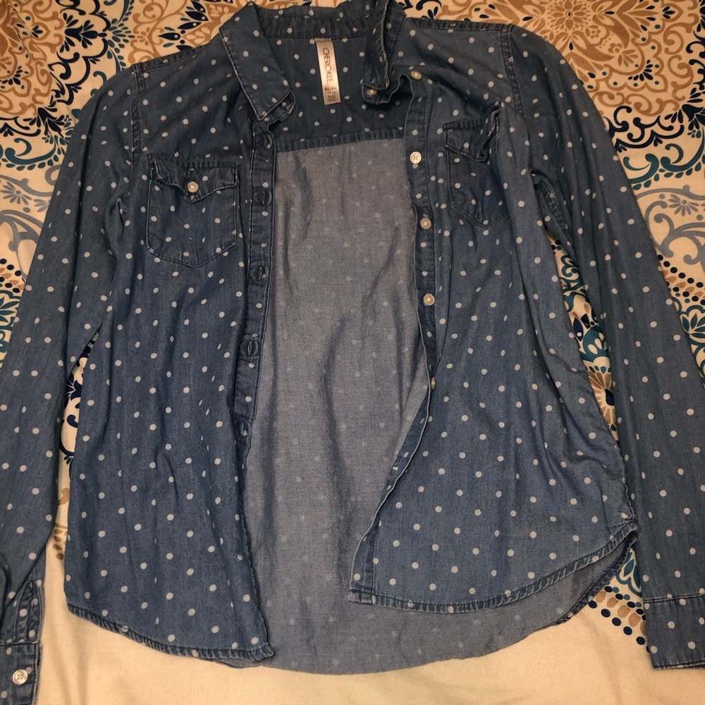 Polka dot jean looking jacket